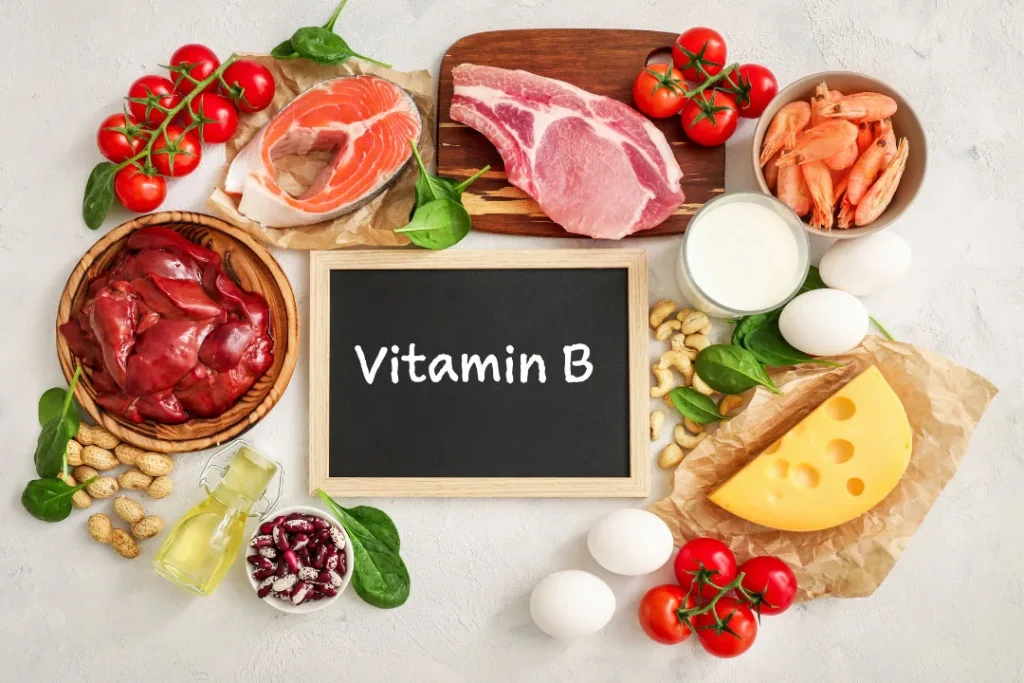 Meet, butter, milk, eggs etc are rich in vitamin B.