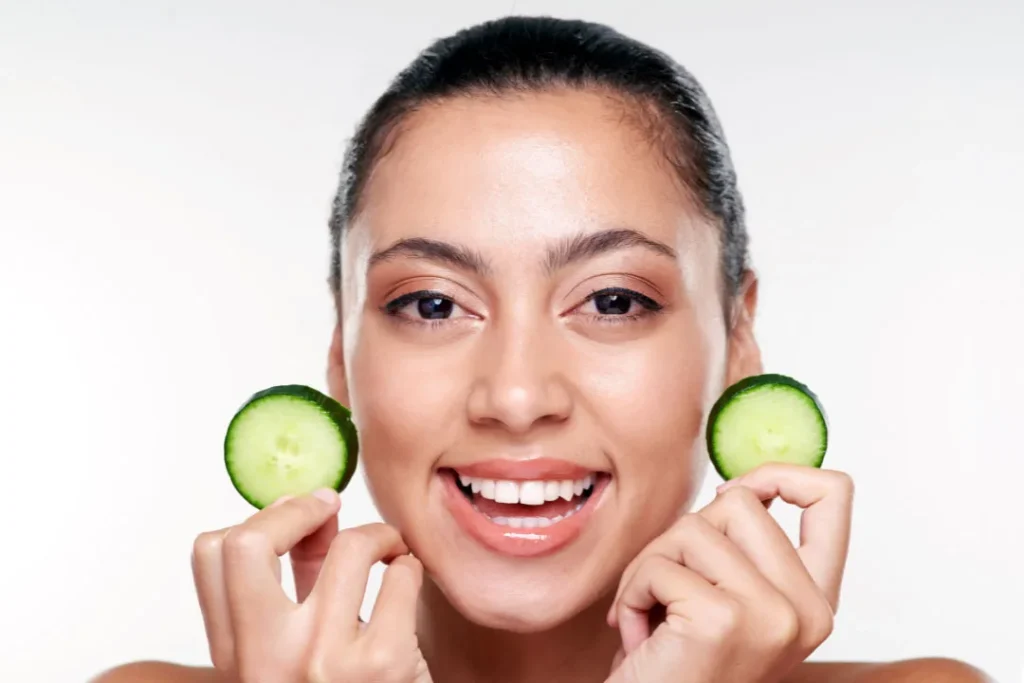 Cucumber is beneficial for clear skin.