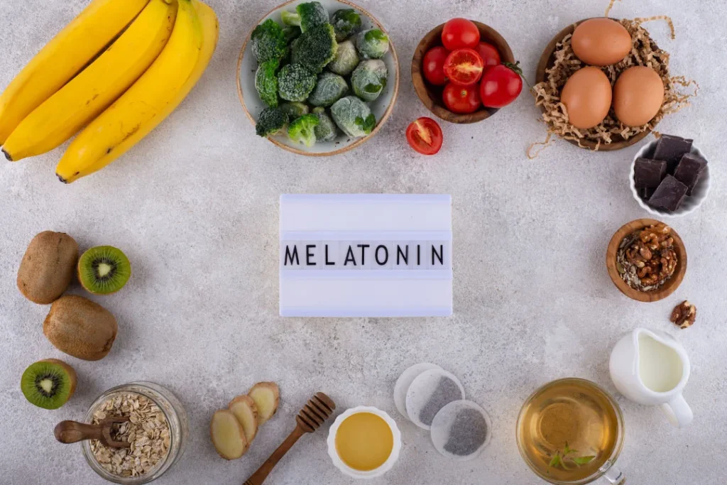 Various sources of melatonin to improve natural sleep. 